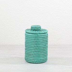 NEW Eco Handcraft Tight Woven Rattan Canister with Lid (No- Insert)